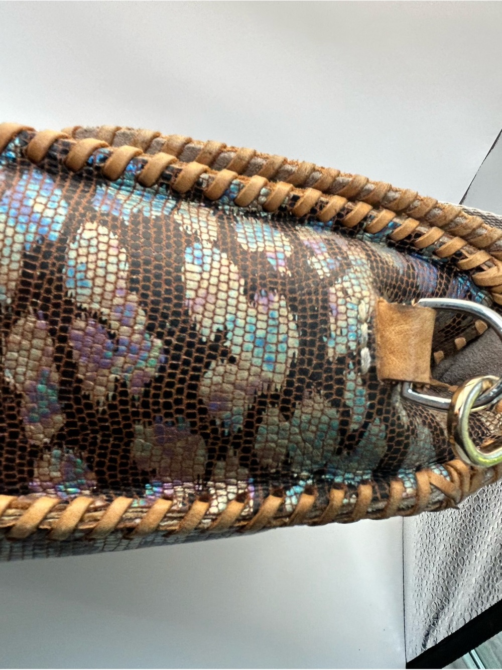 Consuela Around Town Iris Clutch 12" x 10" Leather with Kedzie Strap Please Read - Picture 12 of 14